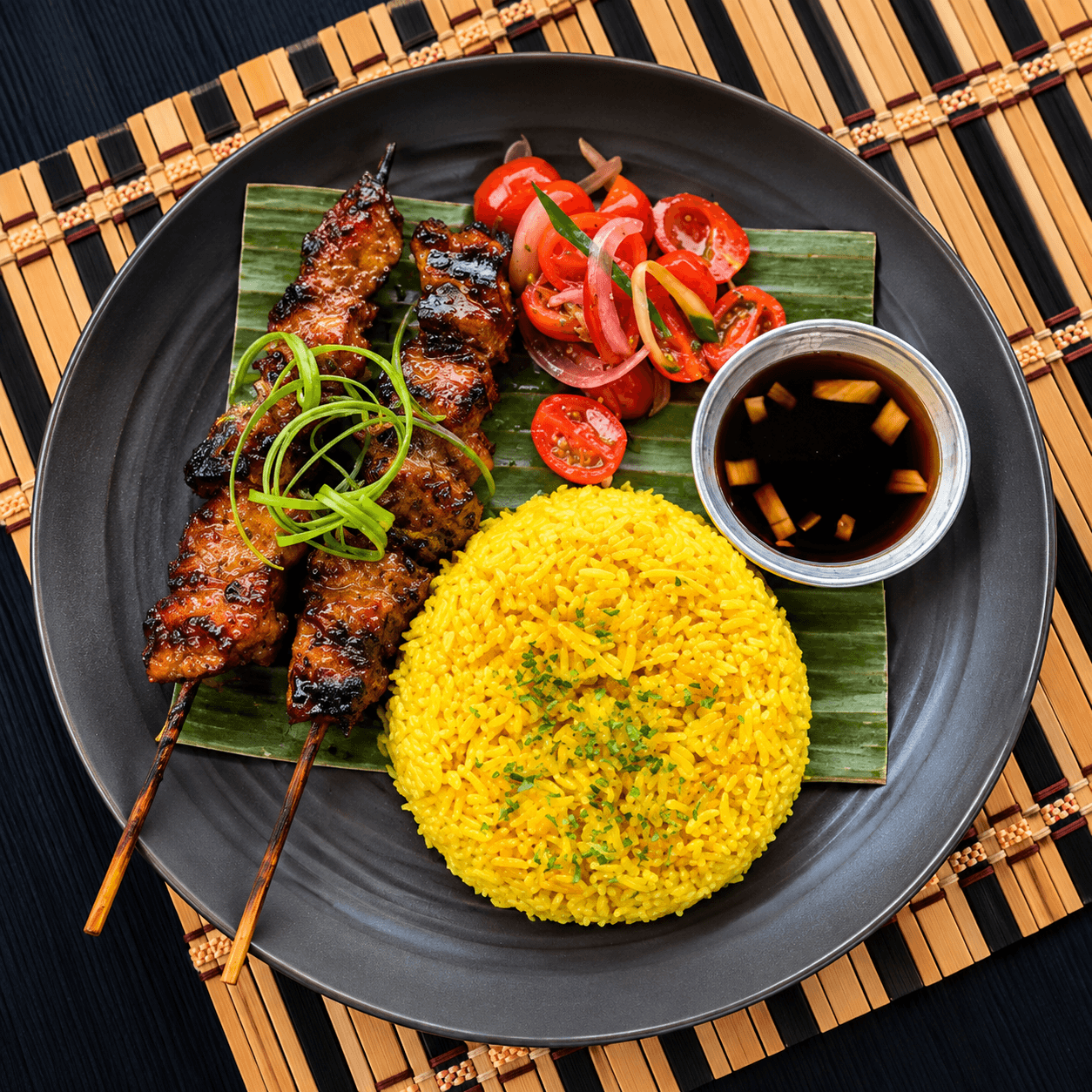 Pork BBQ Skewers w/ Java Rice